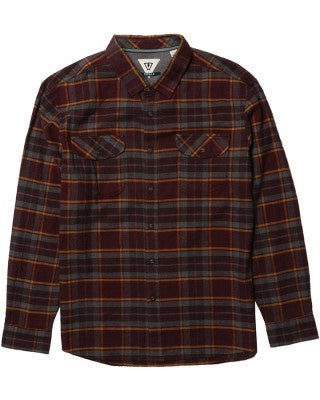 VISSLA CENTRAL COAST LS FLANNEL - BLOOD/BREAKER BLUE/MULTI