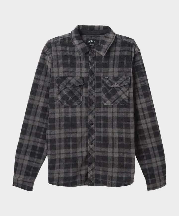 ONEILL GLACIER PLAID MENS LS SHIRT - BLACK