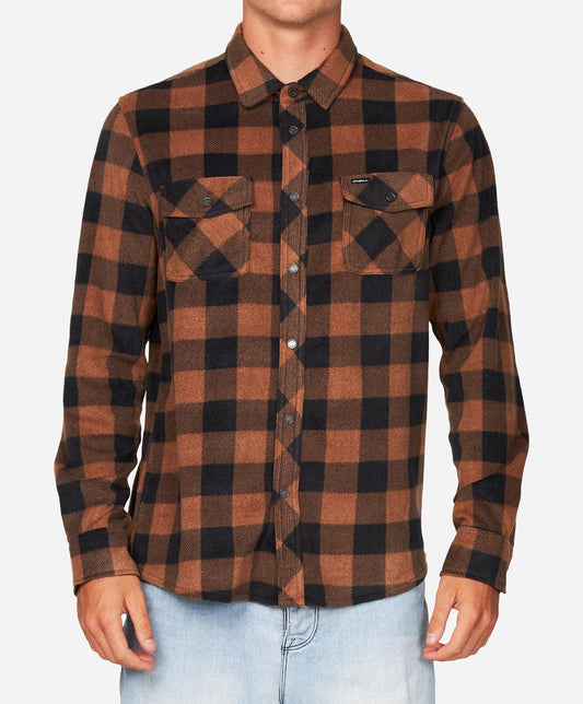 SALE NO RETURNS - ONEILL GLACIER PLAID SUPERFLEECE SHIRT - BROWN
