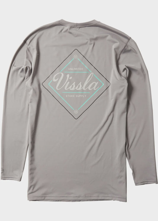 VISSLA EASY SEAS ECO LS LYCRA RASH TOP - GREY