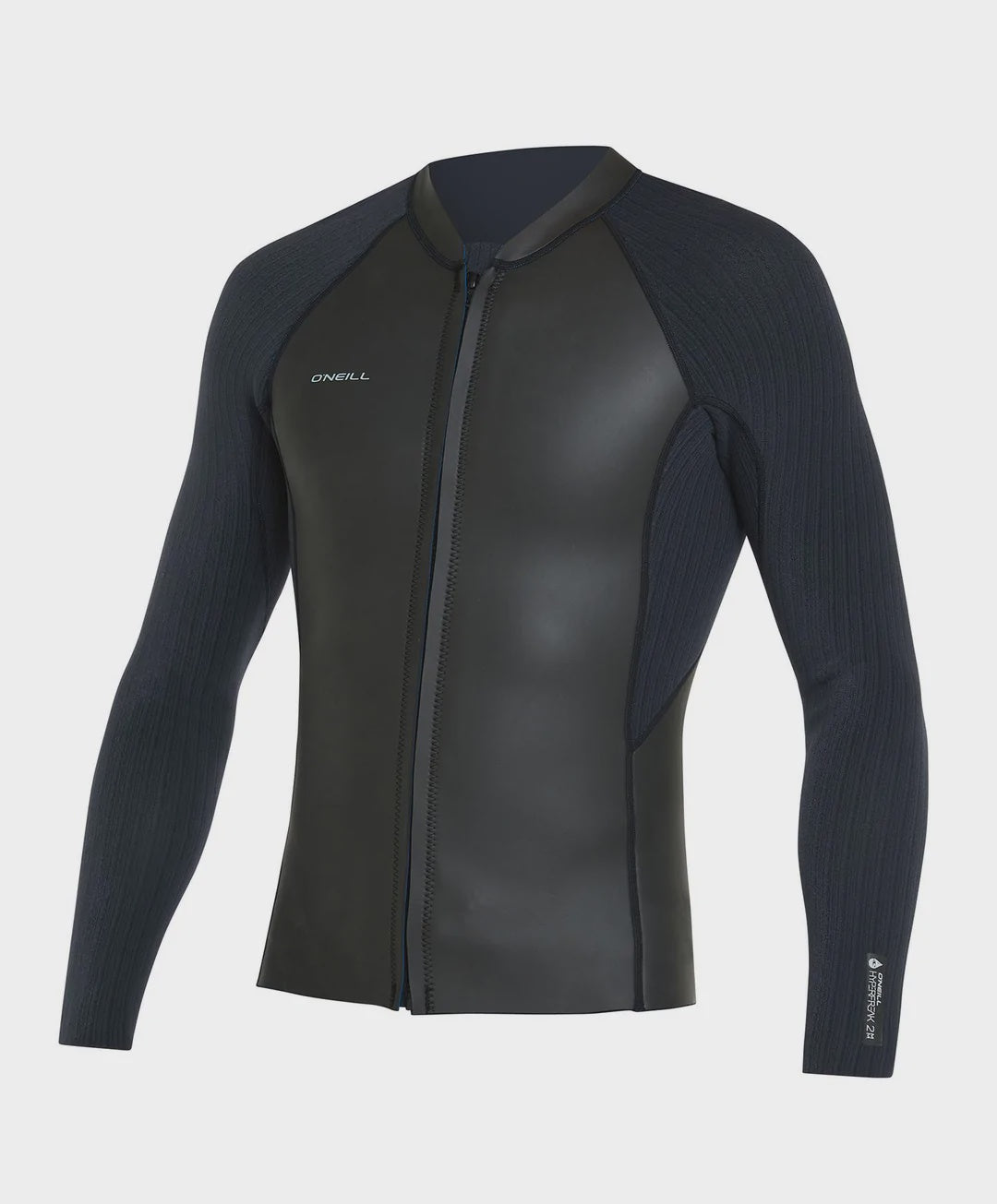 O'NEILL HYPERFREAK LONG SLEEVE FRONT ZIP CREW 2MM - GUNMETAL - CADET BLUE