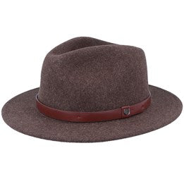 BRIXTON MESSER FEDORA HAT ADJUSTABLE - HEATHER BROWN