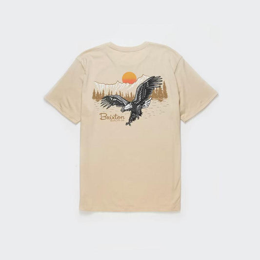 BRIXTON GLACIER HW RELAXED TEE - CREAM CLASSIC WASH