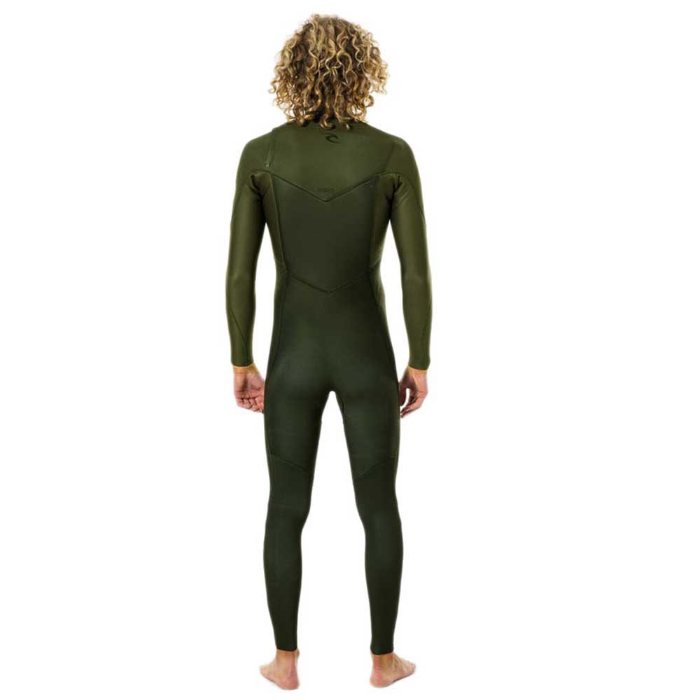 RIP CURL DAWN PATROL CHEST ZIP 3/2 STEAMER WETSUIT - DARK GREEN