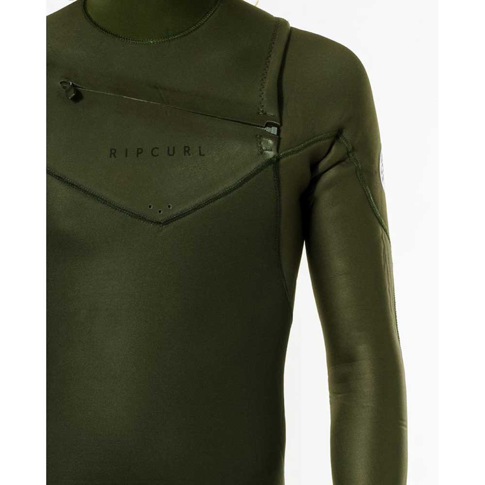 RIP CURL DAWN PATROL CHEST ZIP 3/2 STEAMER WETSUIT - DARK GREEN