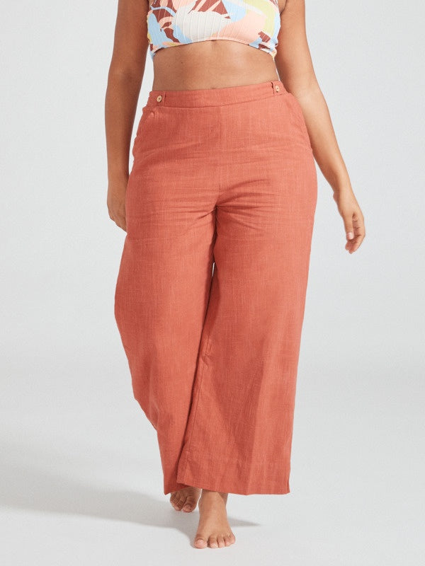 ROXY NEW CHANCE ANKLE LENGTH PANTS - TUSCAN RED
