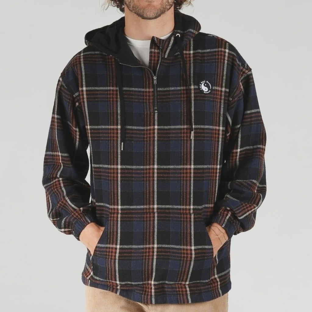 SALE NO RETURNS - T&C EVERY-DAY 1/4 ZIP HOOD - EARTH