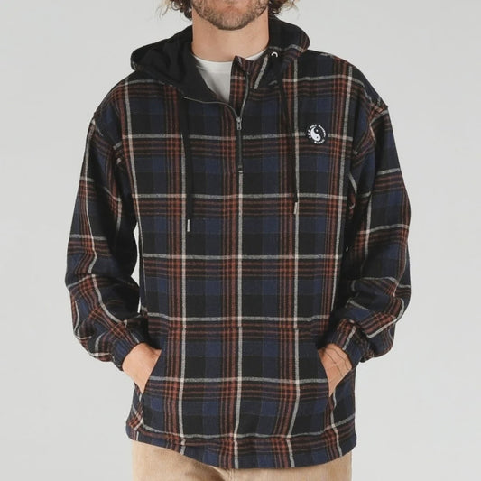 SALE NO RETURNS - T&C EVERY-DAY 1/4 ZIP HOOD - EARTH