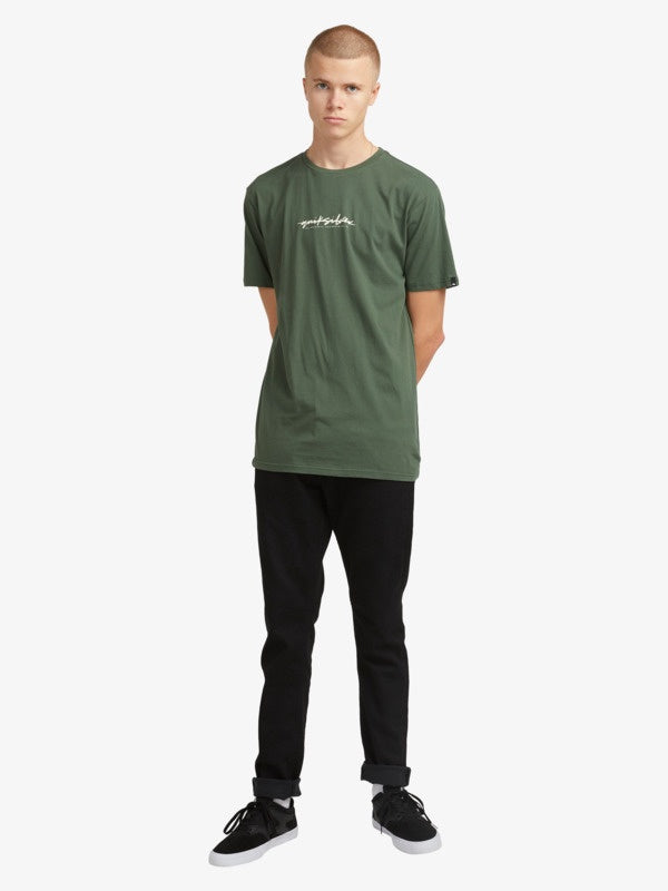 QUIKSILVER QUIK SCRIPT SS MENS TEE - THYME