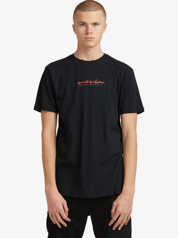 QUIKSILVER QUIK SCRIPT SS MENS TEE - BLACK