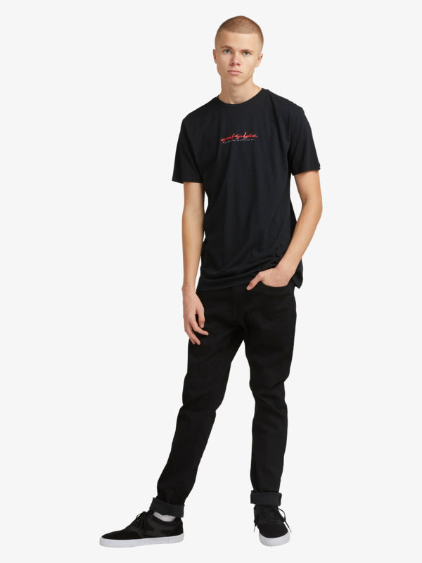 QUIKSILVER QUIK SCRIPT SS MENS TEE - BLACK