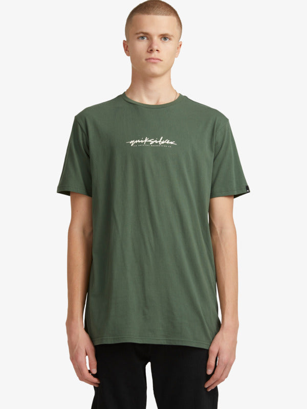 QUIKSILVER QUIK SCRIPT SS MENS TEE - THYME