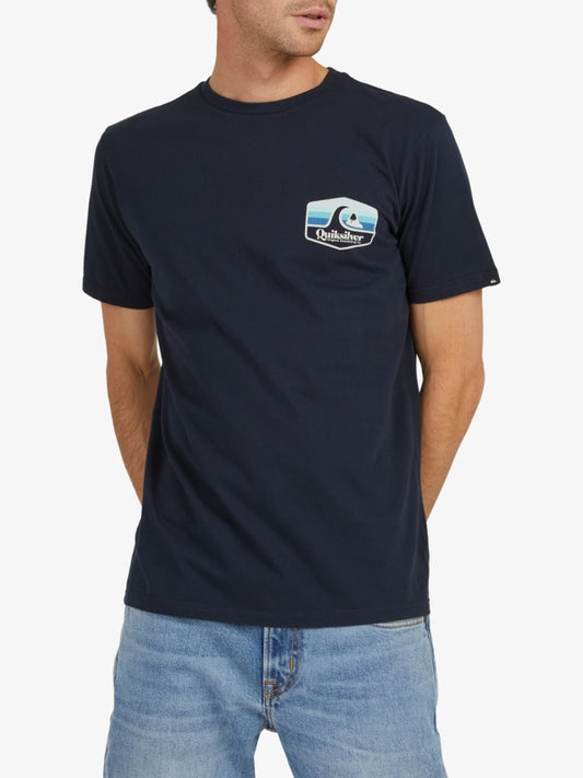 QUIKSILVER TOWN HALL SHORT SLEEVE TEE - NAVY