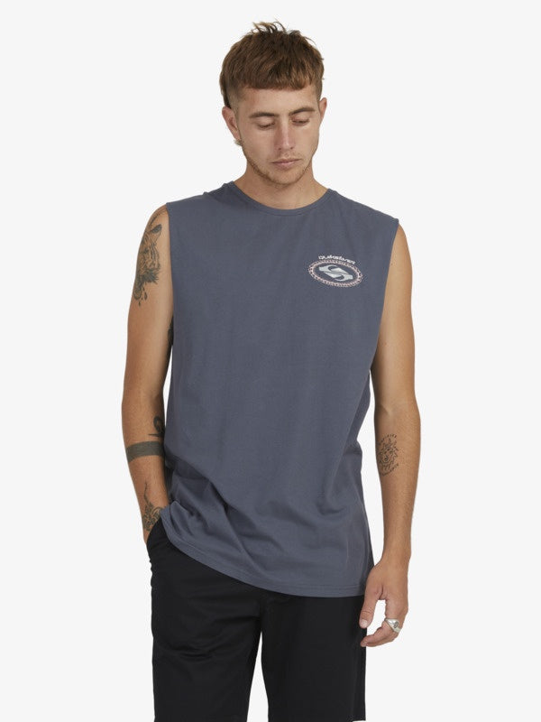 QUIKSILVER SECOND SKIN MUSCLE SHIRT - IRON GATE