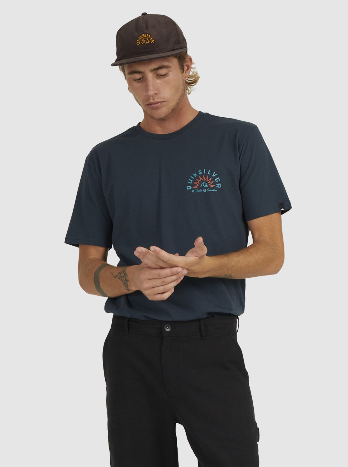 QUIKSILVER WATER TALES MENS TEE - MIDNIGHT NAVY