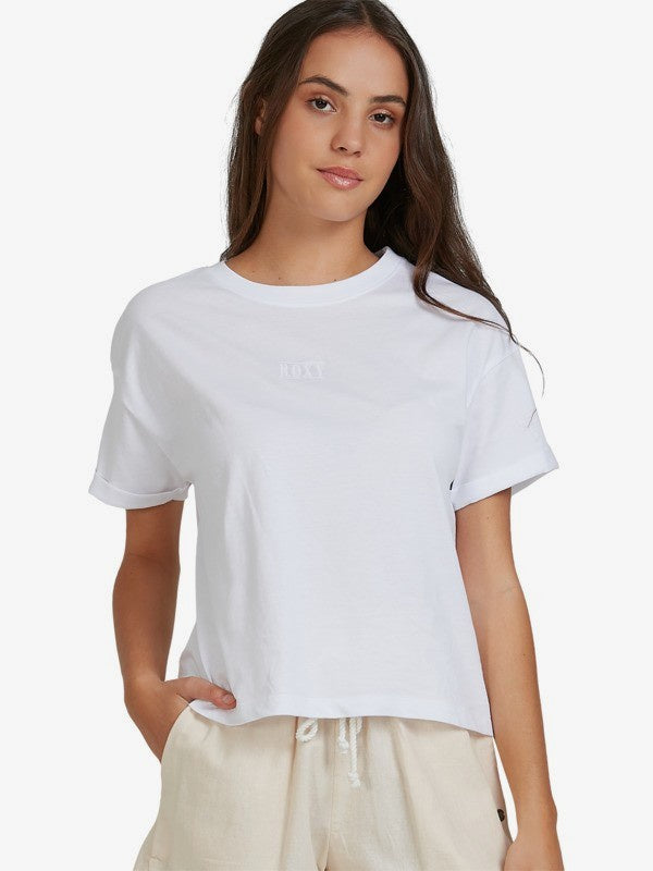 ROXY SURFING IN SUNSHINE WOMENS TEE - BRIGHT WHITE - SALE ($45.99 TO $30.00)