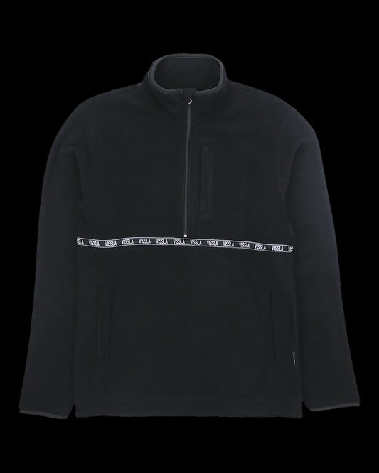 VISSLA HIKE ECO POLAR FLEECE 1/2 ZIP CREW - BLACK