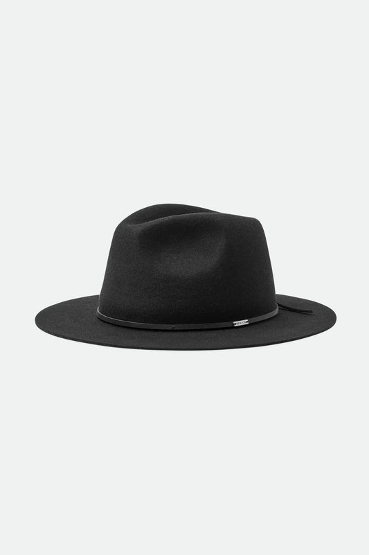 BRIXTON WESLEY FEDORA HAT - BLACK