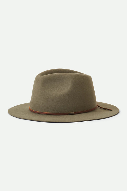 BRIXTON WESLEY FEDORA HAT - MILITARY OLIVE