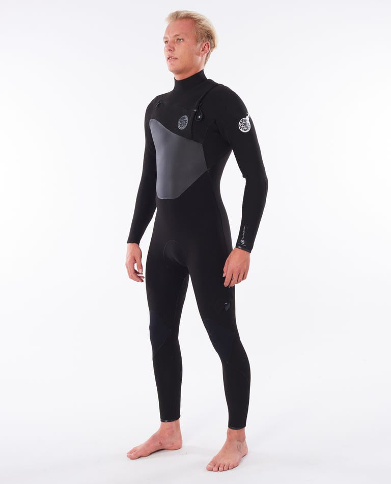 RIP CURL FLASHBOMB 3/2 MENS CHEST ZIP STEAMER - WETSUIT  BLACK