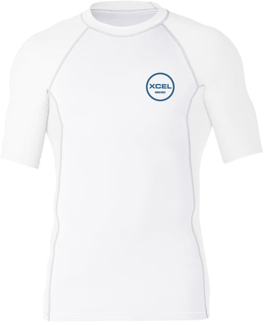 XCEL HUNTINGTON MENS WHITE S/S RASH SHIRT / TEE